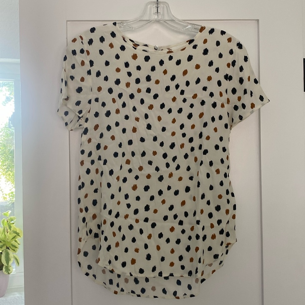 H&M scribble polka dot viscose blouse